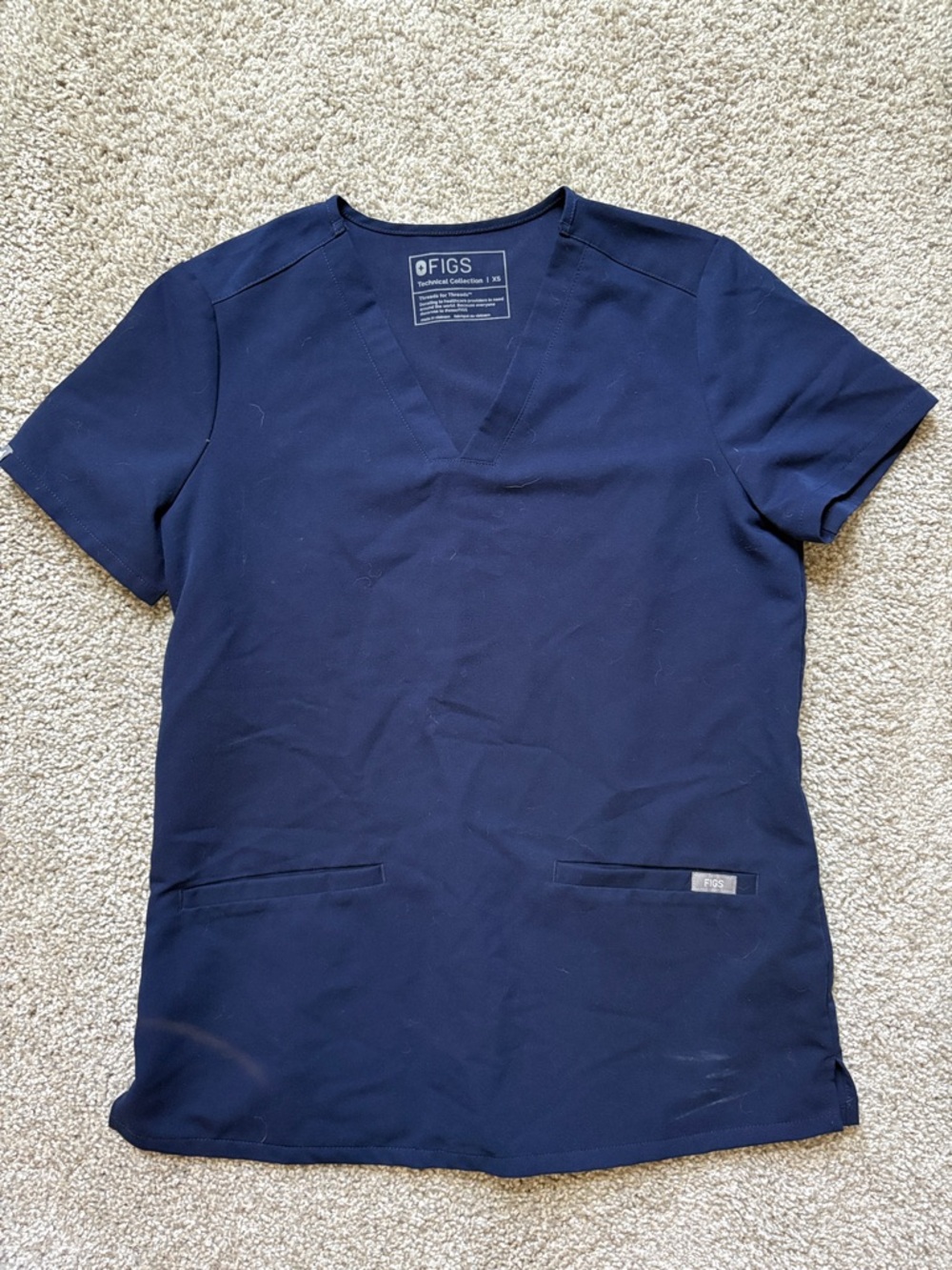 FIGS Women’s Navy V-Neck Scrub Top